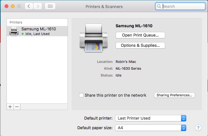 samsung printer mac driver